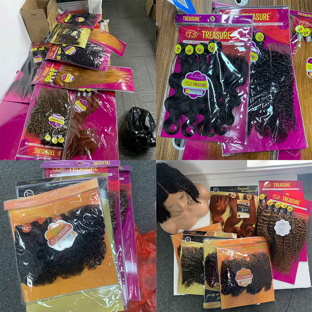 100%human hair Best top quality Straight 16-24 inch in hair weaving weft packet hair extention bundles pack with closure