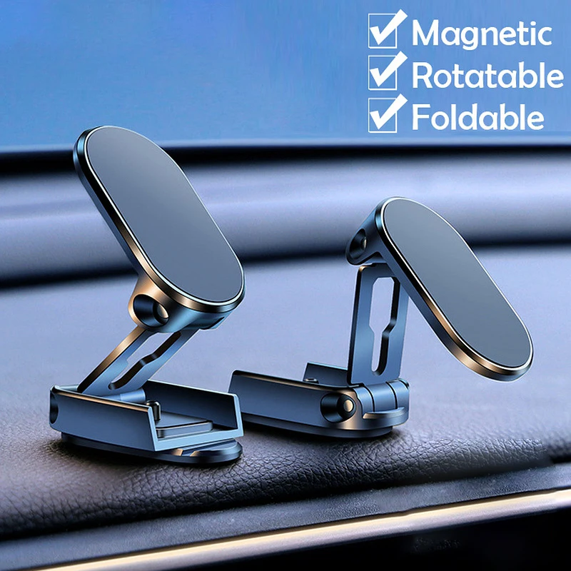 Laudtec Foldable Magnetic Phone Holder in Car GPS Air Vent Mount Magnet CellPhone Stand Portable Car Mobile Support for iPhone