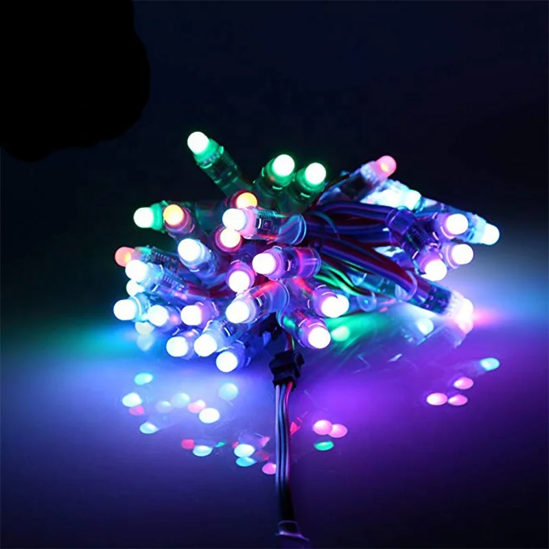 full color pixel led DC12V DC5V addressable WS2811 round led smart pixel node 18AWG wire