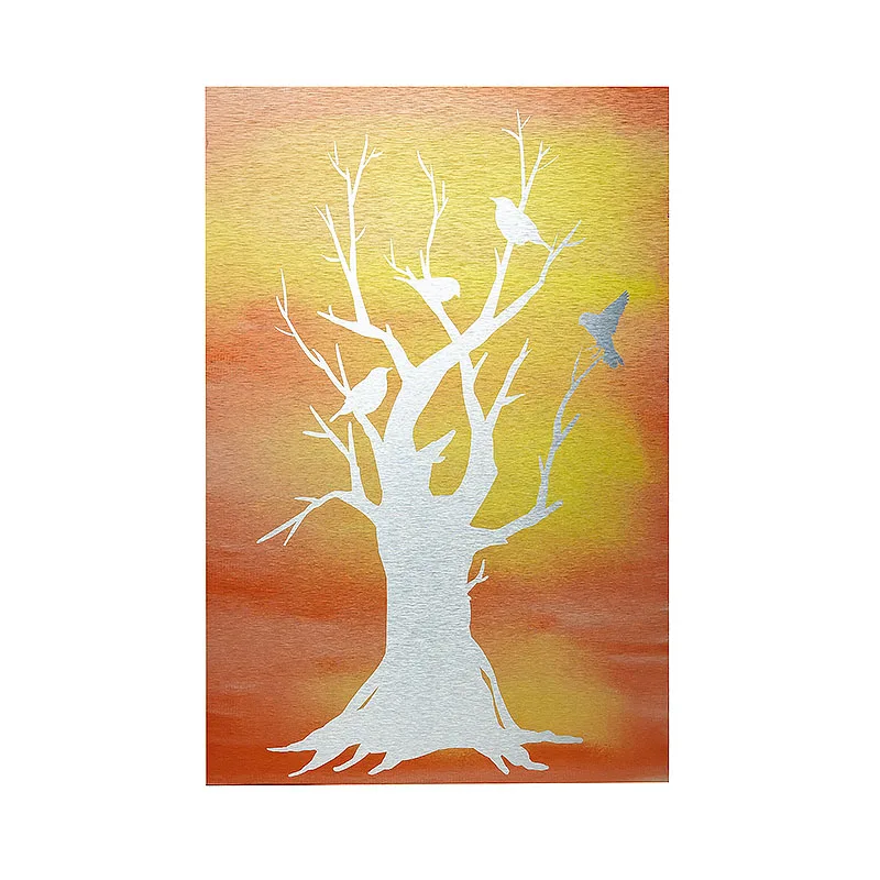 Unique Tree Unframed Graphic Art Print on Metal Aluminum Home Decor Painting
