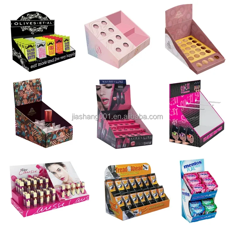 Top Custom Cosmetic Store Retail Skin Care Products Advertising Display Racks Fashion Corrugated Cardboard Floor Stand Display