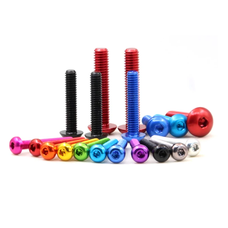 ISO 7380 Pan Head Hexagon Socket Screw Aluminum Anodized Screw M3 M4 M5 5mm 6mm 12mm Hexagon Socket Bolt For FPV RC Parts