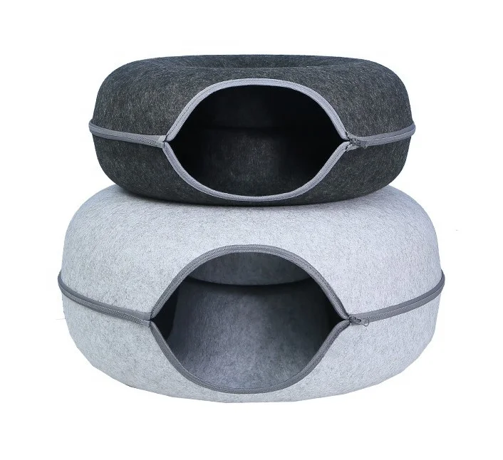 Felted cat nest Semi-enclosed circular cat tunnel nest four seasons available pet nest