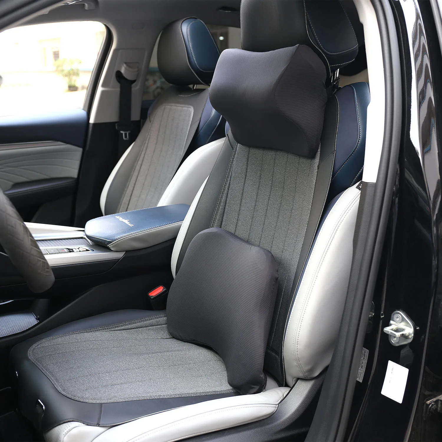 Saien Car seat lumbar support cushion back cushion memory foam neck pillow office chair backrest Headrest Pillow Cushion Sets