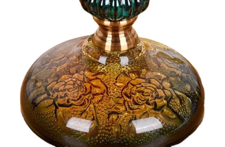 Armens European Style  Metal Copper Case Clear Crystal Glass Antique Table Clock