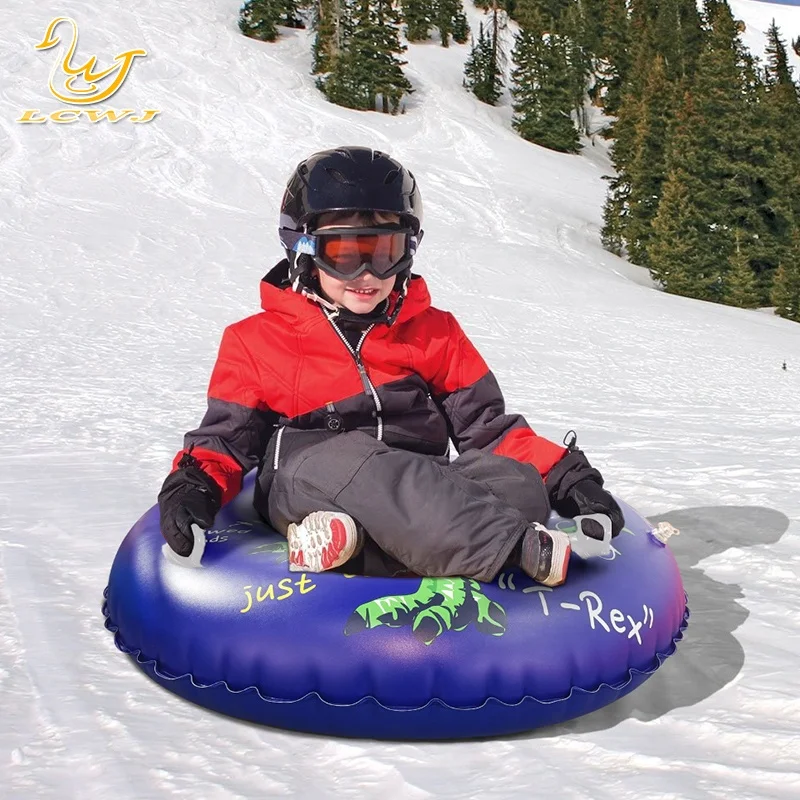 LC Children Outdoor Winter Fun Dinosaur T-rex Sled Foldable Snow Adult Portable Snow Sled Pvc Snow Tube