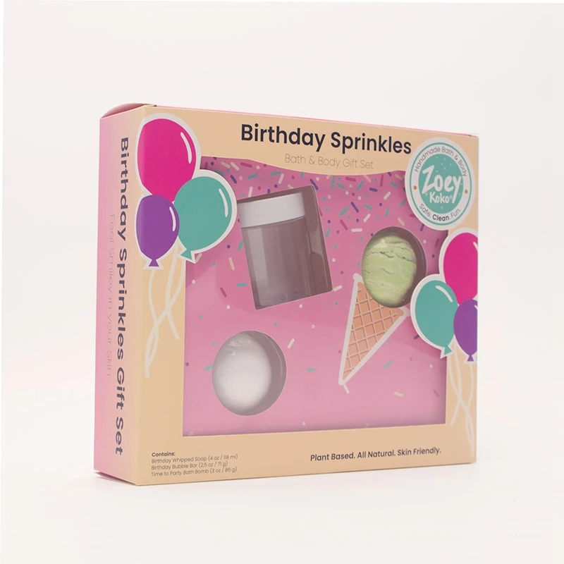 Die cut window soap retail packaging custom toy packaging bio degradable display gift box with clear window