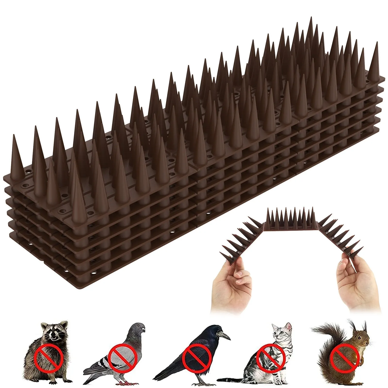 45Cm 35Cm 12 Packs Bird Spikes Plastic Bird Deterrent Spikes Plastic Deterrent Anti Theft Climb Strips