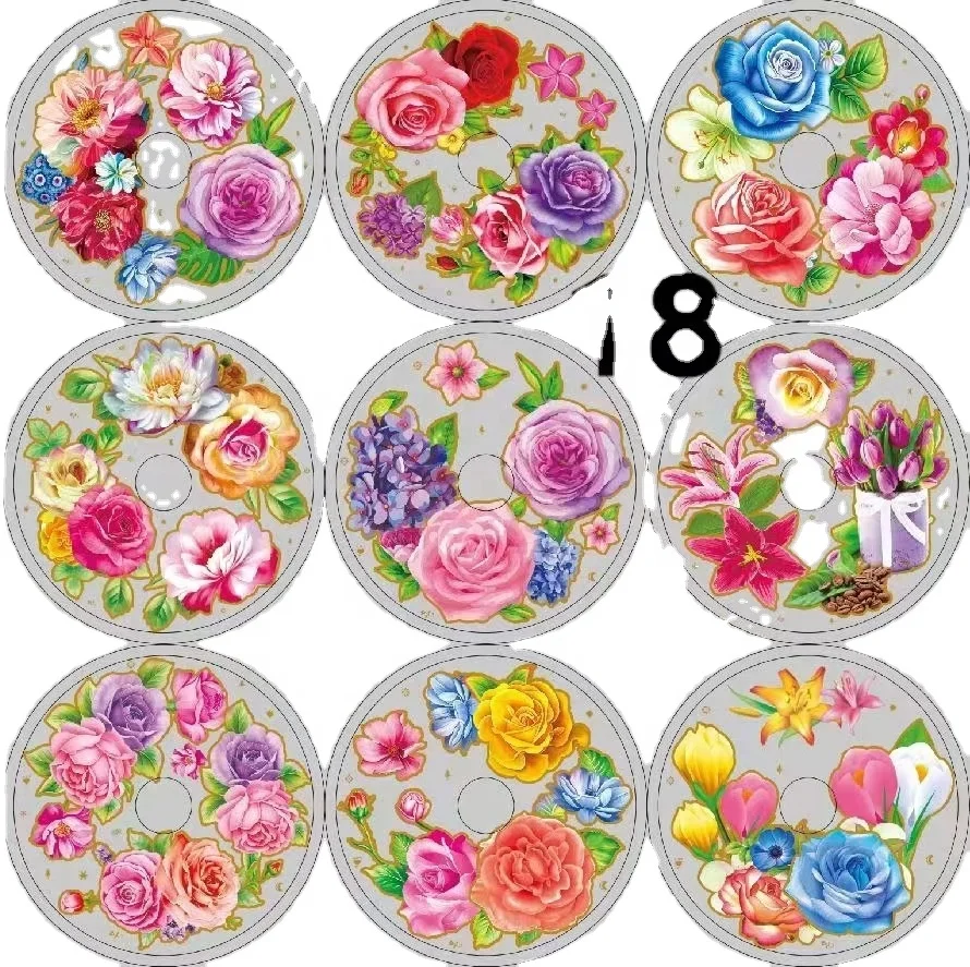 Customized flower patterns IML labels in Mold Label singer layer