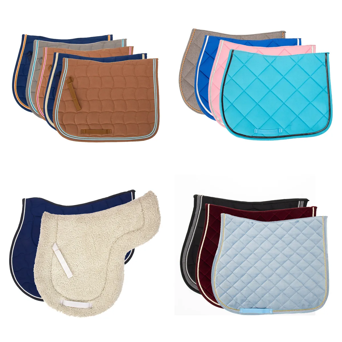 Professional Equestrian Factory Supply  High Quality Light Blue Dressage Cob Saddle Pad Wholesale Numnahs