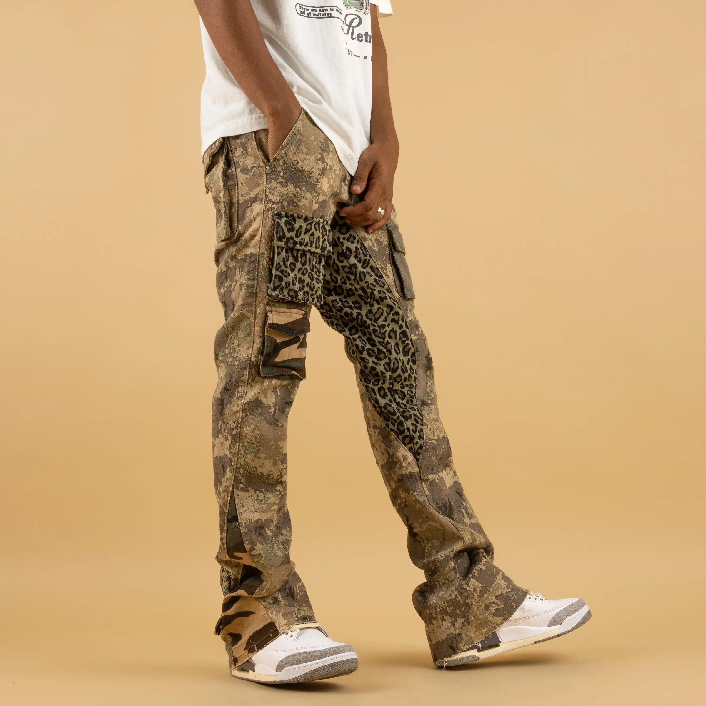 Stacked Jeans Purple Royal LT Green Lakin Garment High quality OEM Service Mott Camo Jeans Mens Denim Jeans