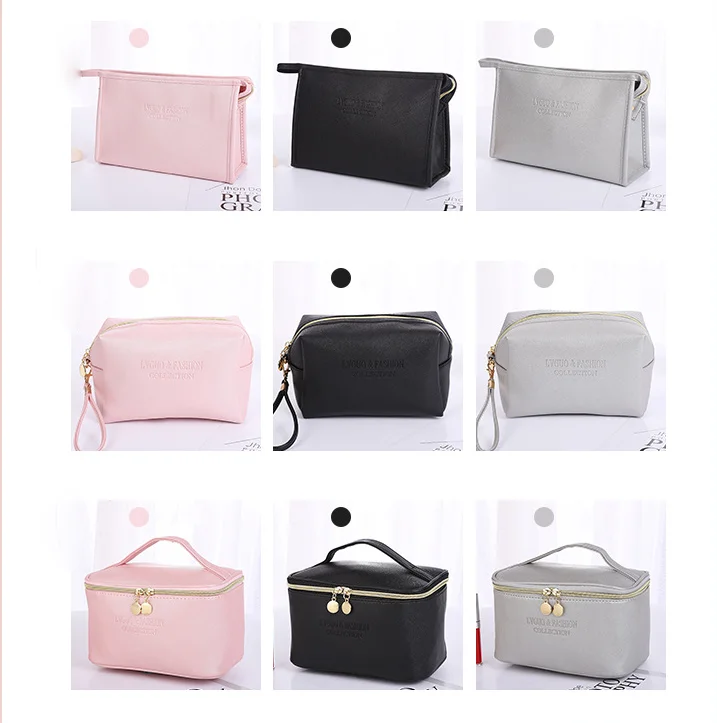 2022 Large Women Cosmetic Bag Organizer Beauty Case PU Leather Waterproof Zipper Make Up Bag Travel Makeup Bag