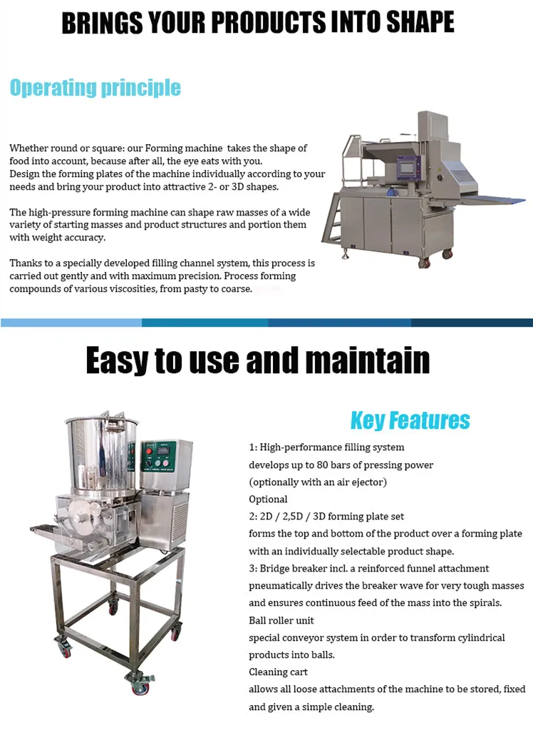 Hamburger meat ball chicken nugget vegetarian Meat Alternative Products Poultry forming machine