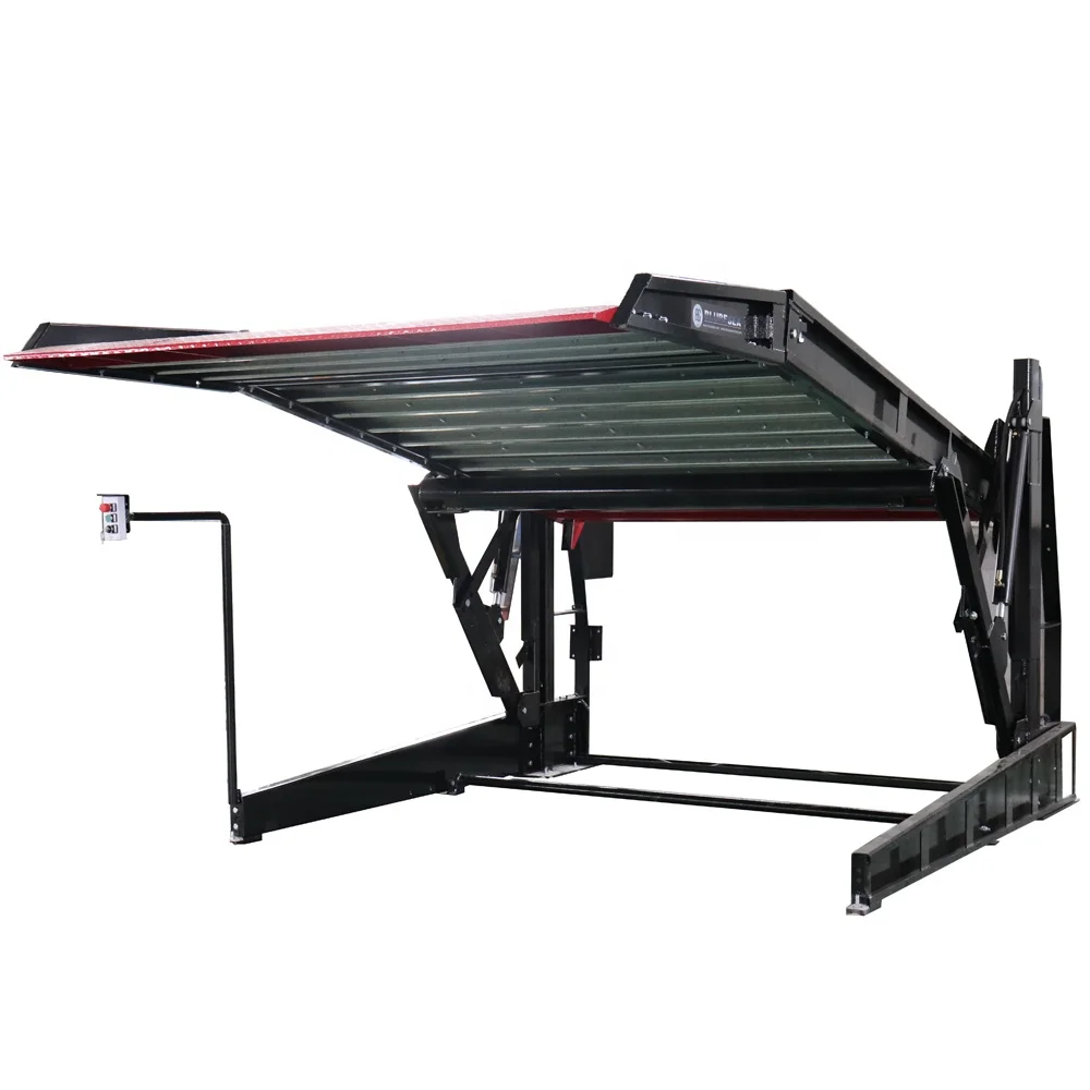 Double Level Low Ceiling Auto Parking Lift two post car stacker tilting type car lift warehouse parking
