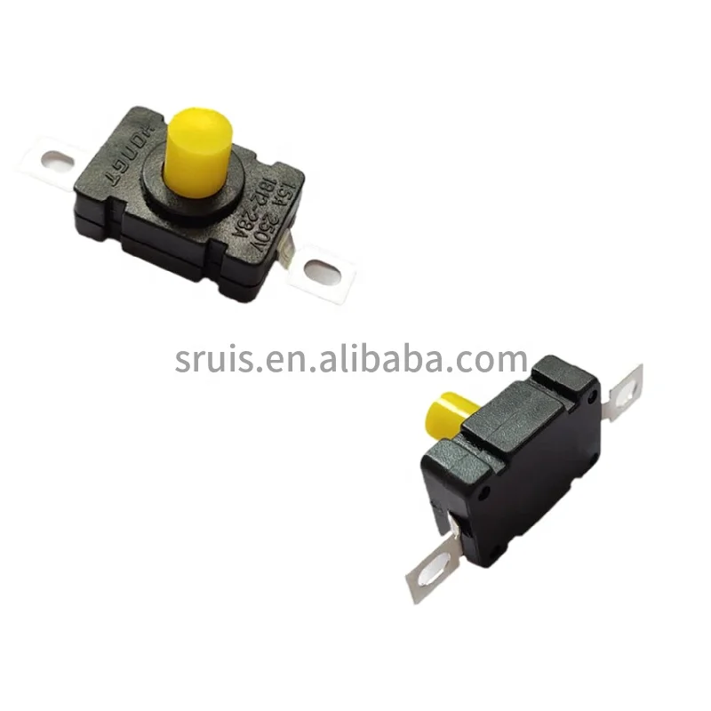 On-off flashlight button switch YT-8008-112A plastic electric torch push shift button switch