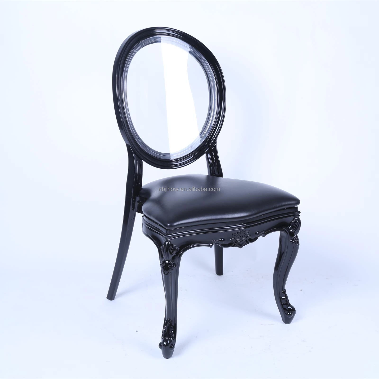 Event Ghost chair louis chair resin PP material clear back or PU leather back