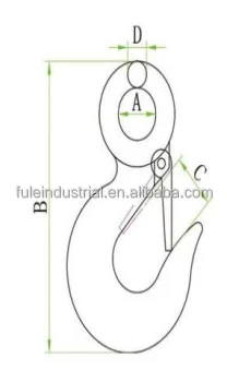 FULE High Quality Claw Forklift Forging Eye Hoist 3 Ton Custom Lift Chain S Type Heavy Duty Crane Lifting Hook with Latch