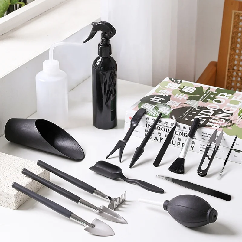 Garden Succulent Tools Kit,Indoor Mini Hand Gardening Tool Set, 13 Pieces Garden Hand Tools for Indoor Planting