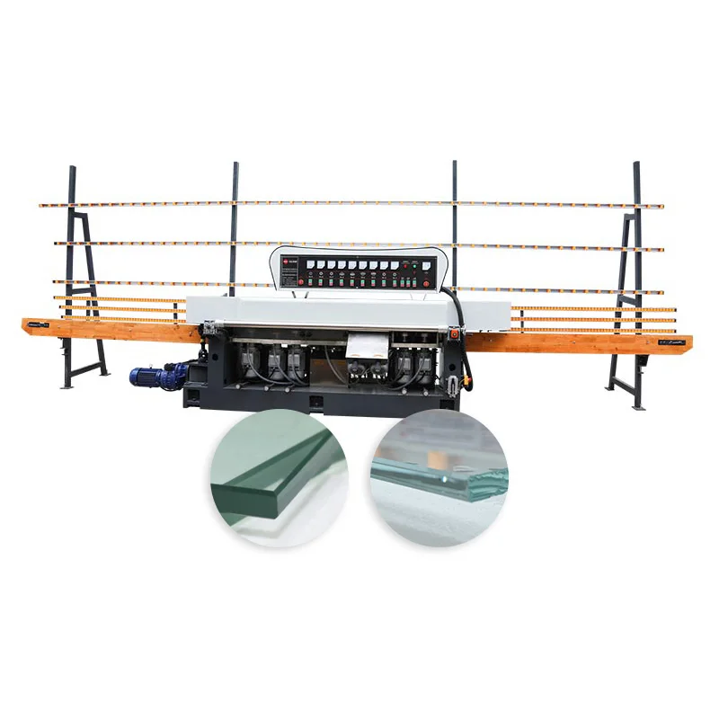 HoYun 9 motors glass straight line edging machine glass production manufactures glass grinding and polishing machine