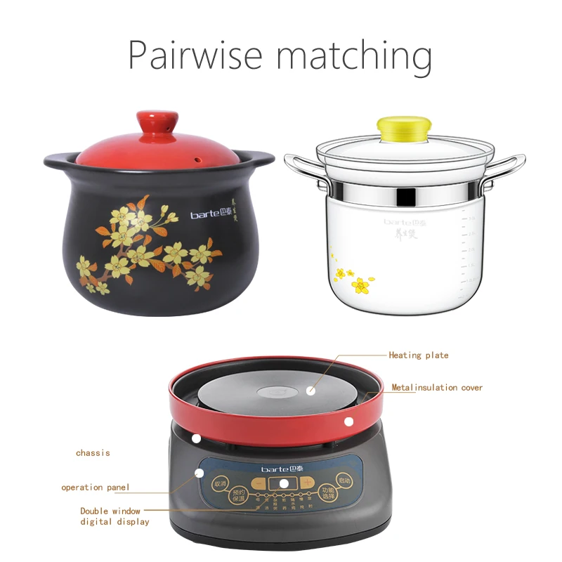 Кухонная кастрюля, антипригарная керамическая кастрюля для приготовления пищи, набор кастрюль с глиной