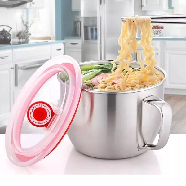 Stainless steel cute instant noodle bowl creative home rice bowl Japanese soup bowl