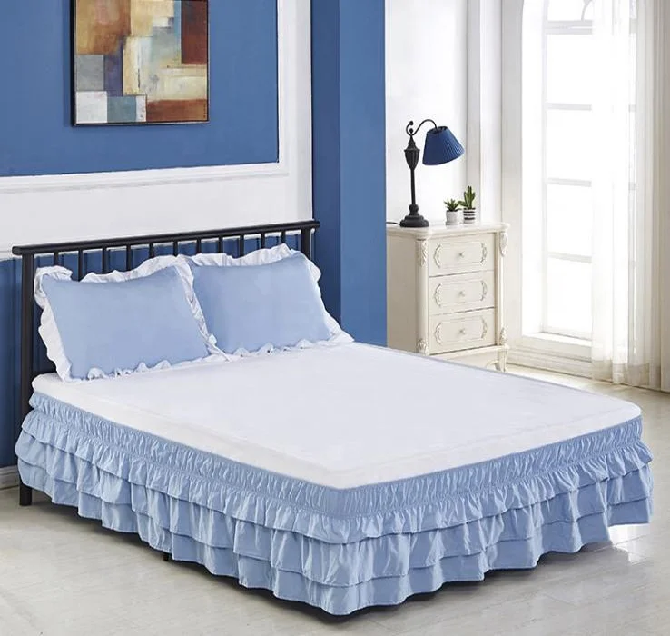 Высококачественная юбка для кровати Sleep-Nest с разрезом и оборками Длина 22 дюйма легкая