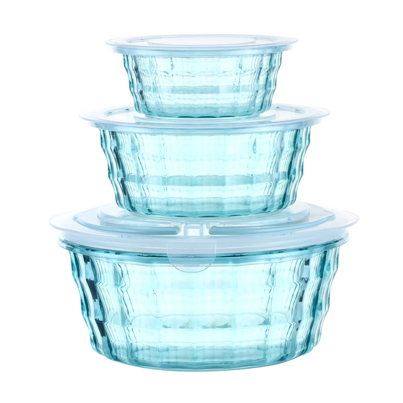 2 in 1 salad plastic container salad bowl with lid and handle salad bowls