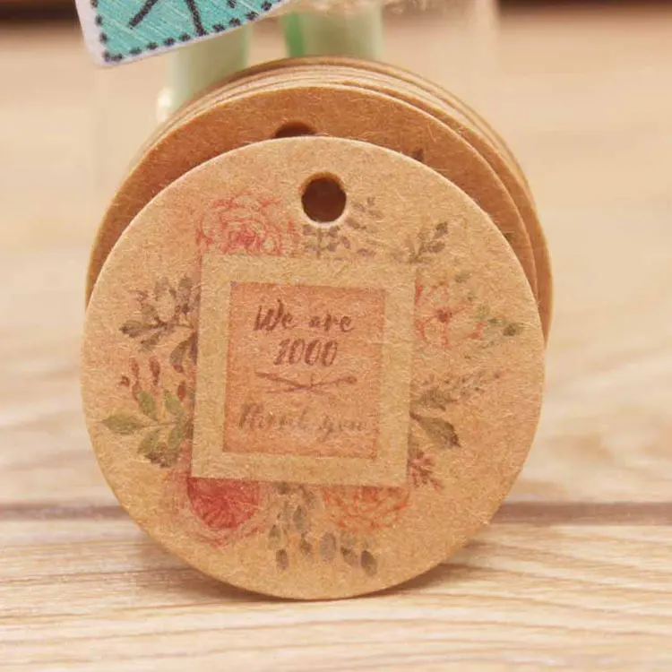  Пользовательский дизайн розы Свадебная вечеринка спасибо Крафтовая Подарочная бирка