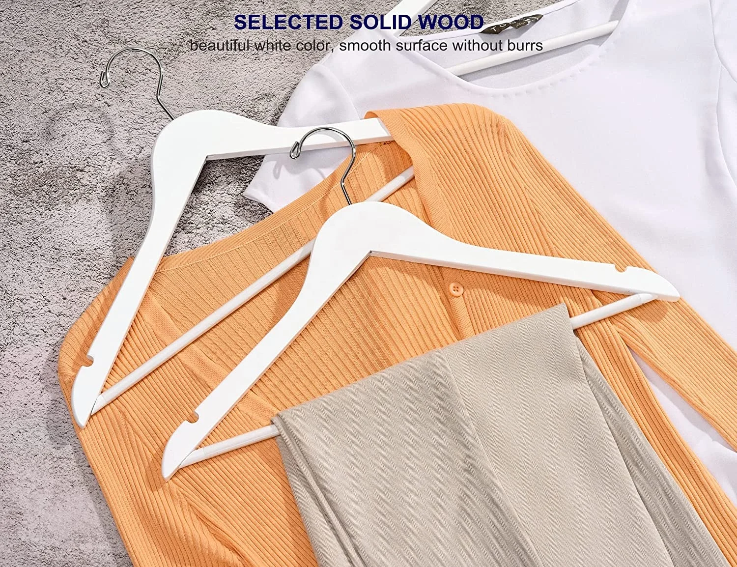 Manufacturer wholesale white wooden suit hanger clothing hangers for coat