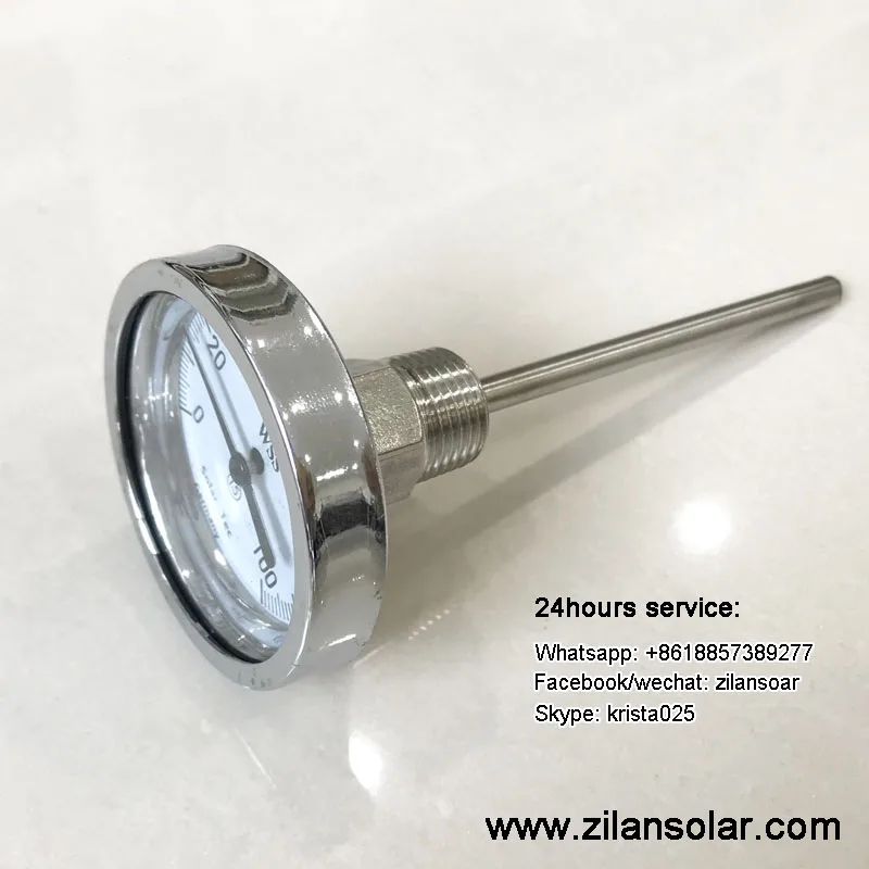 Solar water heater thermometer