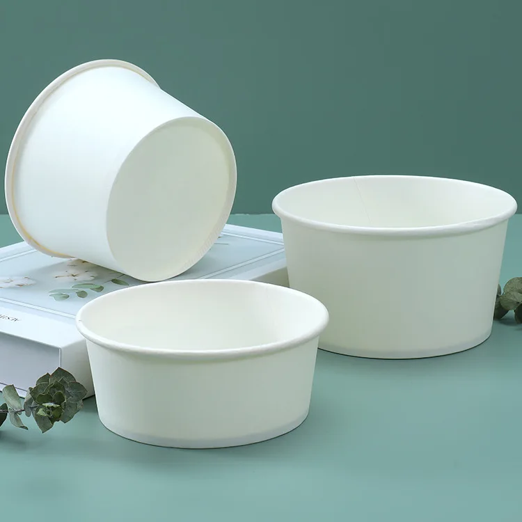 Kraft disposable soup noodle rice popcorn dessert takeaway oem custom printing paper bowls