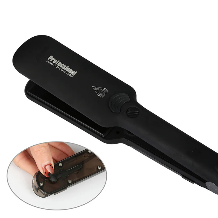 Professional Steam Hair Straightener Ceramic Vapor Infrared Heating Flat Iron Salon 2 inch big size straighter Iron