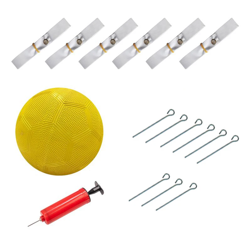 Easy to set-up home simple outdoor four square volleyball game set with court strips  rubber ball and pump