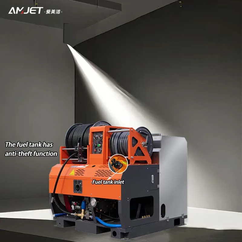 AMJET 180 бар 65 л/мин 14-дюймовый бензиновый двигатель бытовой слив канализации и очиститель труб подходит для промышленной очистки