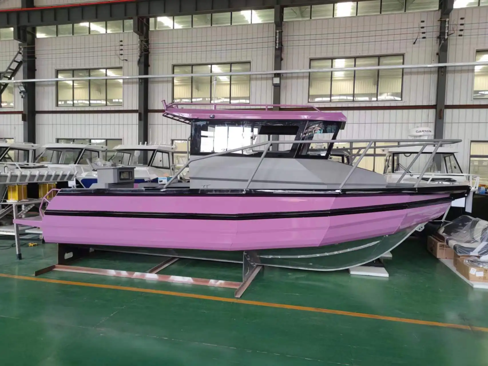 2024 new 6.85 meters Easycraft aluminum fishing boats luxury yacht with cabin for fishing speed boats for sale