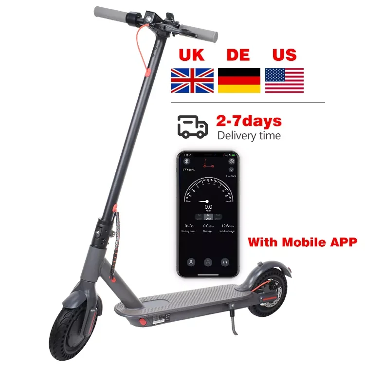 EU US UK stock direct top quality free tax long range e scooter 350W 8.5inch kick electric moped scooters for adult