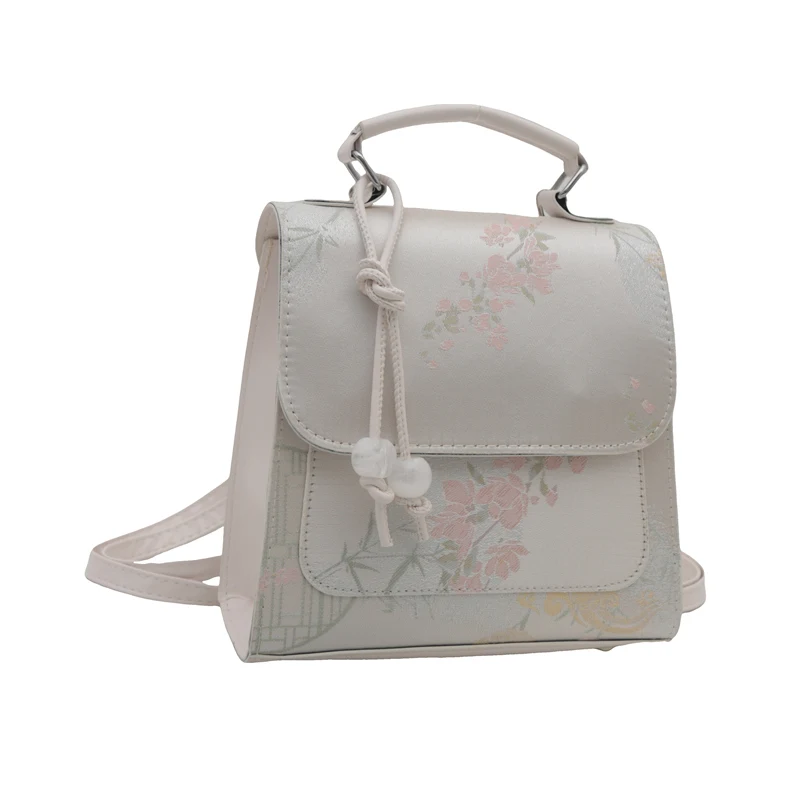 2024 New Chinese  Style Printed Backpack for Women Handbag Casual Beautiful Design Fashionable Niche Bag