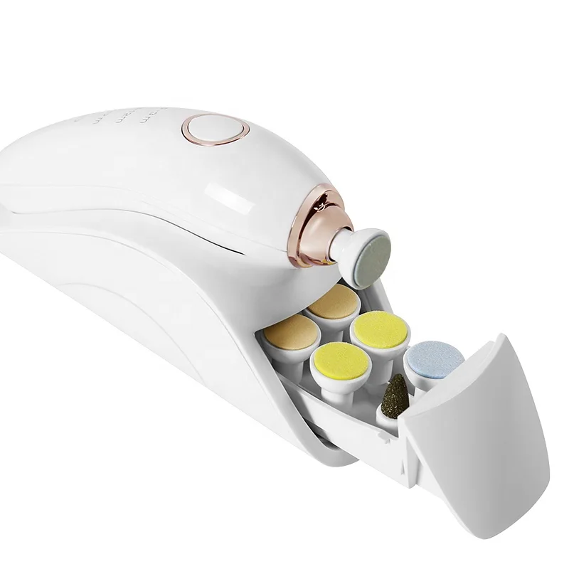 Safe Electric Baby Nail Trimmer Baby Nail File Kit 7 Replacement Heads Newborn Toddler Toes and Fingernails manicure set