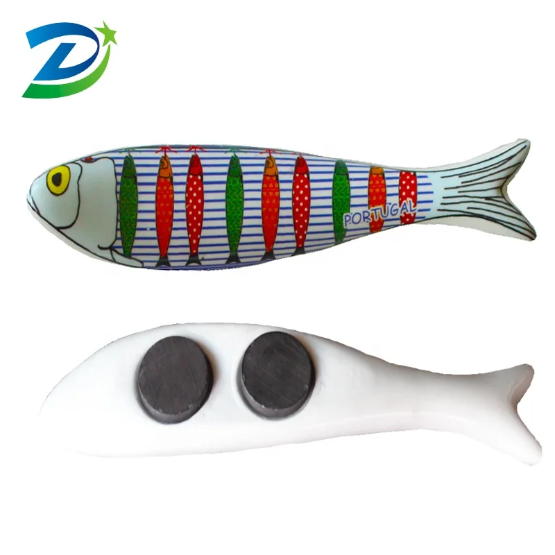 Portugal souvenirs customized ceramic fish fridge magnet for souvenir gifts