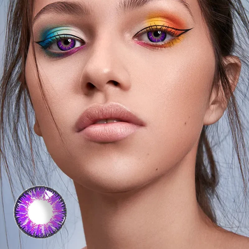 Cute Glitter Blue Color Contact Lens Contact Lenses Hot Selling Eye Contacts Cosmetic Soft Lens Size 14.2 Mm