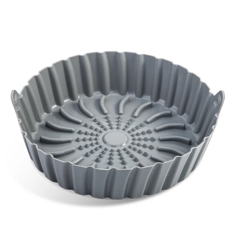 8 Inch Food Safe Non-stick Reusable Airfryer Silicone Pot Basket Silicone Air Fryer Liners