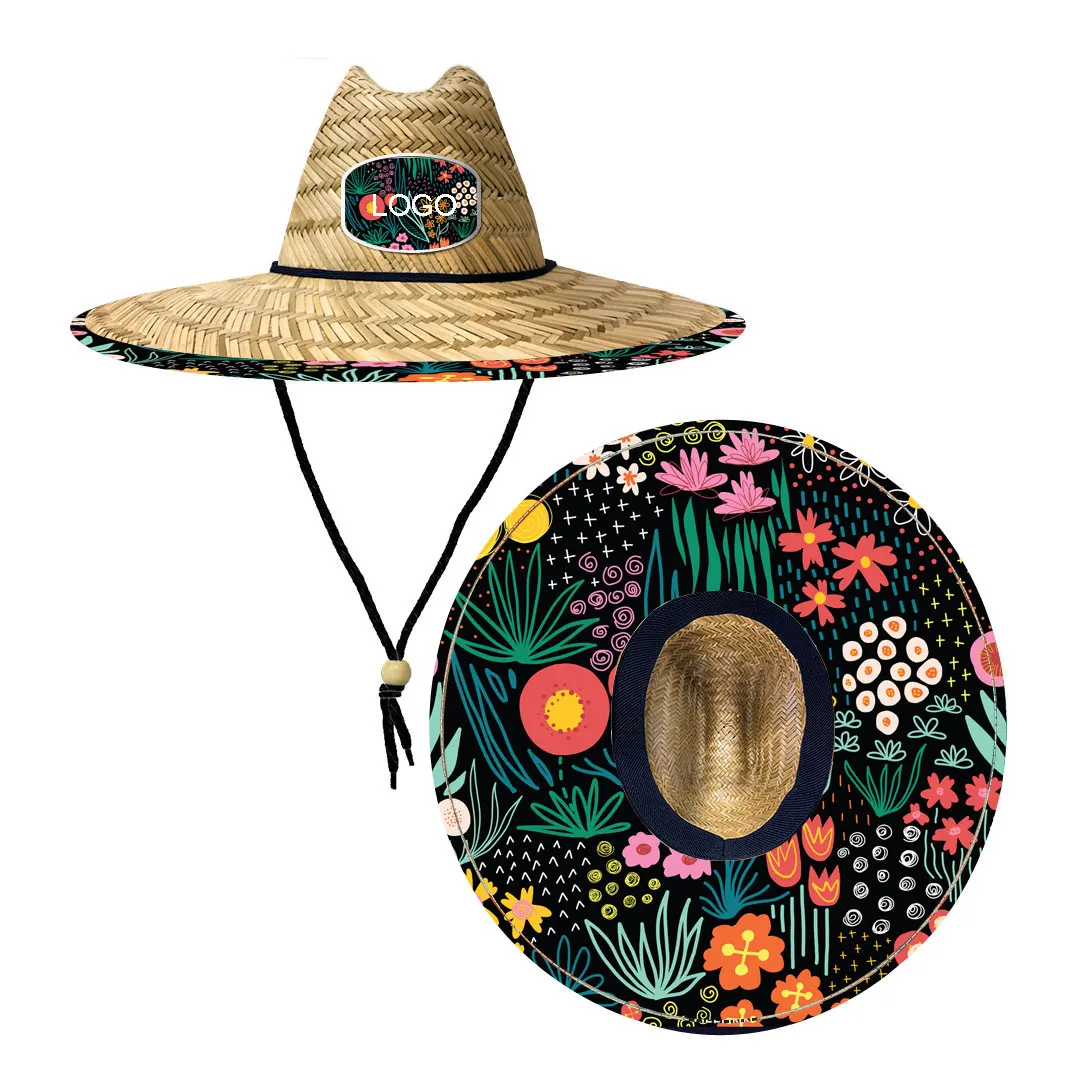 high quality unisex sun proof fishing straw sun hats natural wide brim lifeguard straw beach hat