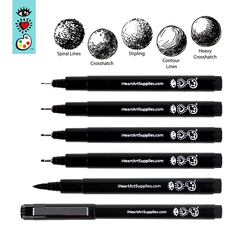 Black Pigment Ink pens Waterproof for Art Sketching and Writing