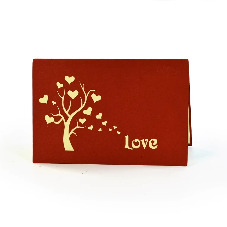 Best Selling For Anniversary Bride Wedding Custom Valentine 3D Pop Up Greeting Cards Custom Design and manufacturing