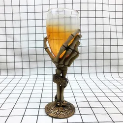 Gothic Wine Goblet Style Contain Goat Skull Viking Dragon Claw Finger Metal Resin Wine Glass BEST Halloween Gifts Bar Drinkware