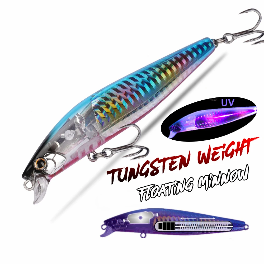 99mm 14g Long Casting Sea fishing hard artificial swim bait minnow Fishing Lure UV Effect Floating Lure
