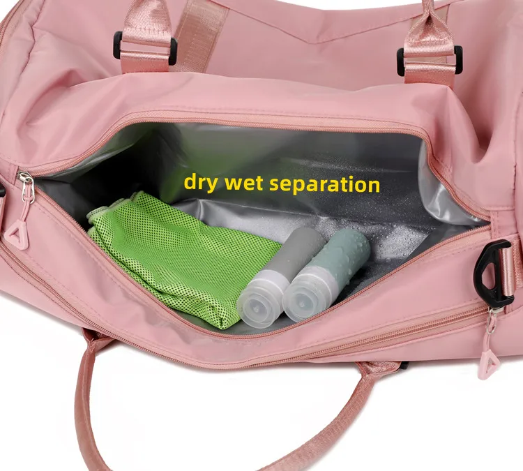 Custom Logo Dry Wet Sport Duffel Holdall Training Yoga Travel Overnight Weekend Shoulder Tote Gym Bag with Shoes Compartment