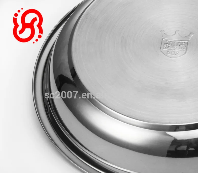 18 10 Stainless Steel Korean plate Dish Dinnerware Cookware 16 - 26 CM diameter set