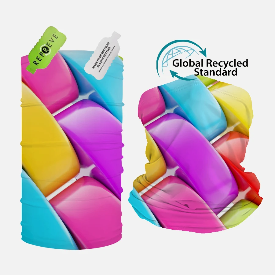 100% polyester fabric custom design cycling UV dust magic tube face cover bandana neck gaiter buffs