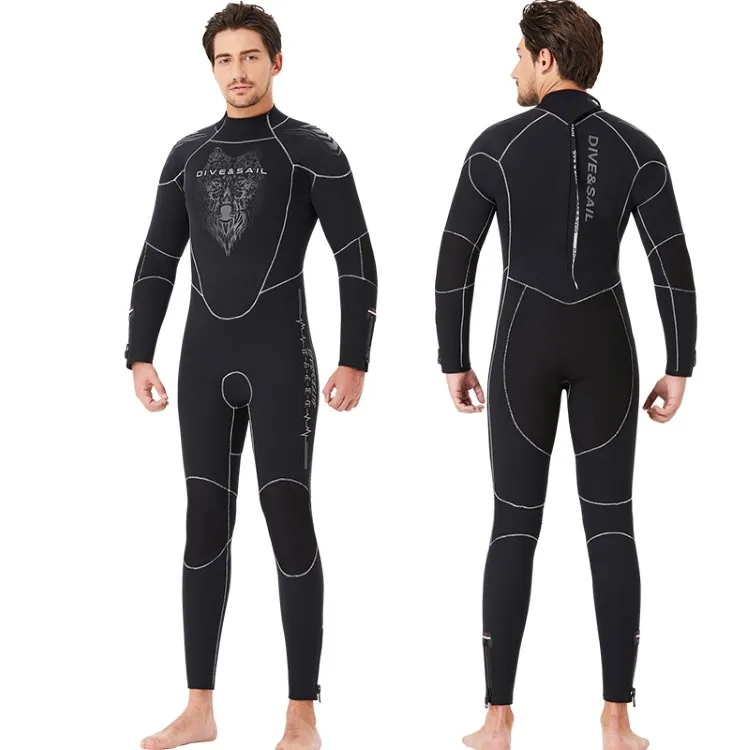 
5 MM New Design High Quality Double Lining Plush Keep Warm Wrist and Ankle Zippers Neoprene Full Bodys Surf Wetsuit Diving Suit 